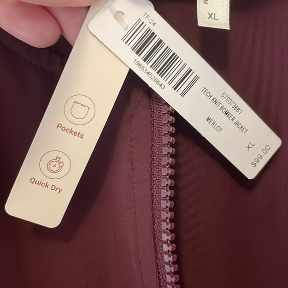 Soma NEW Merlot xl TACTEL tech knit athletic crop jacket pockets - Picture 2 of 2